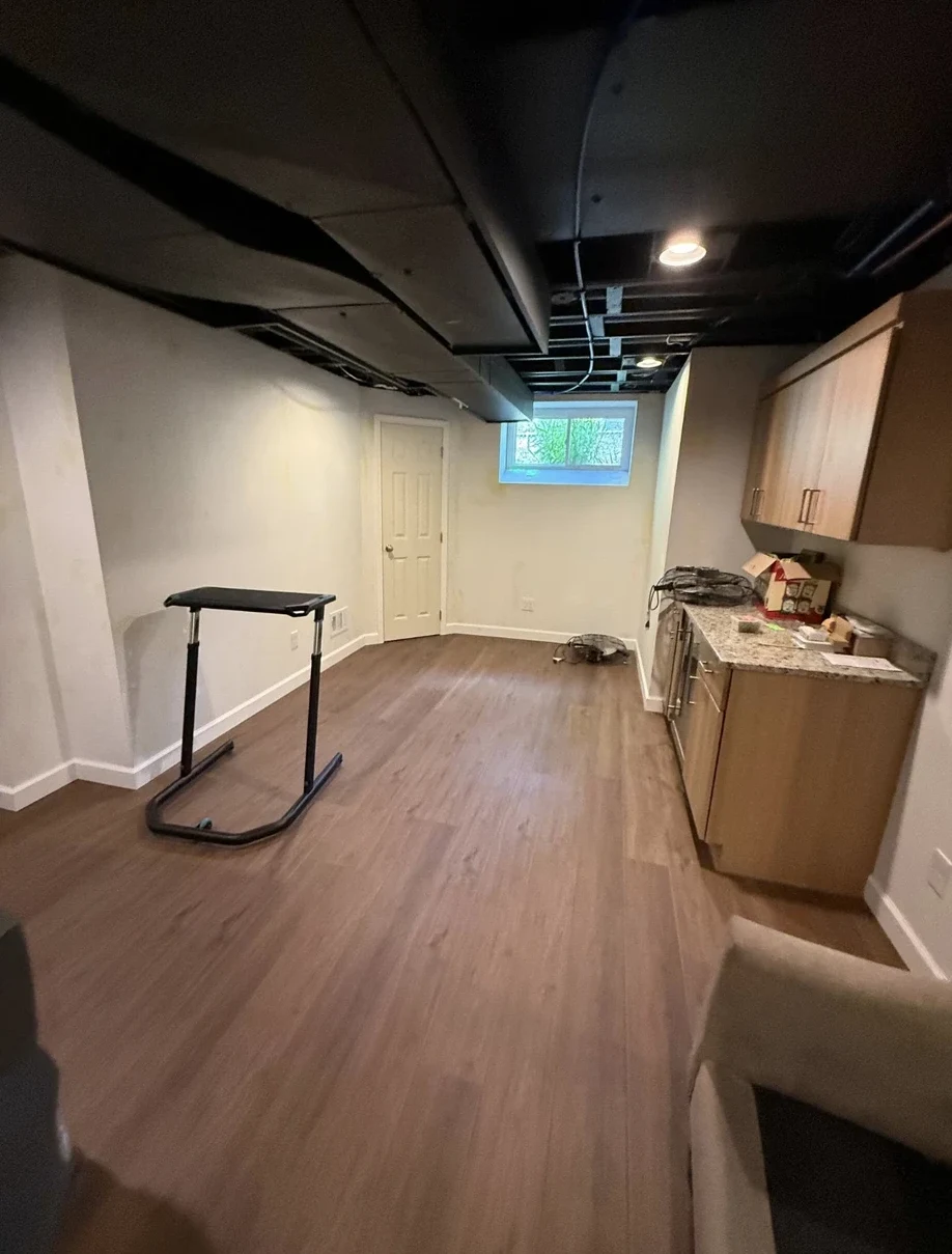 After — basement kitchenette