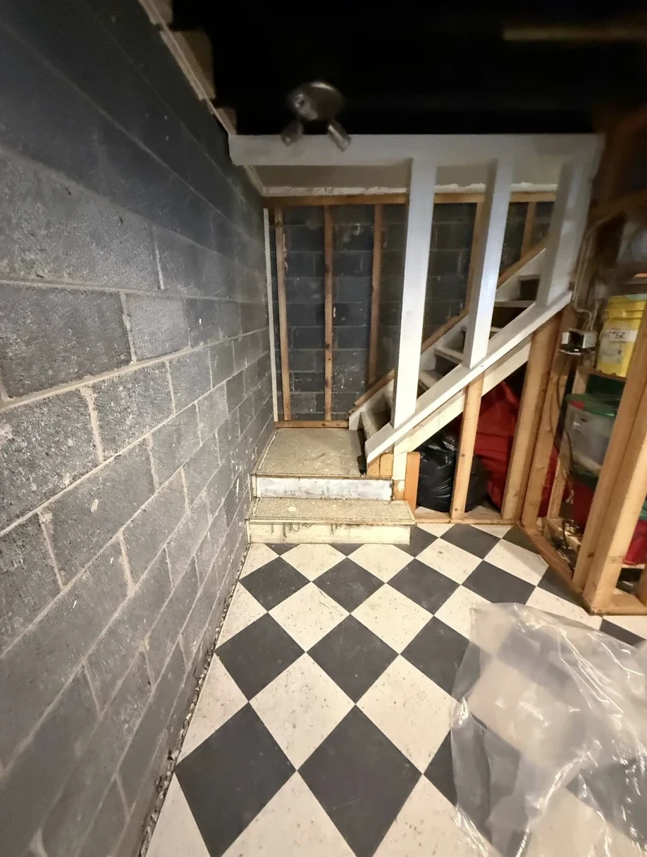 Before — basement framing