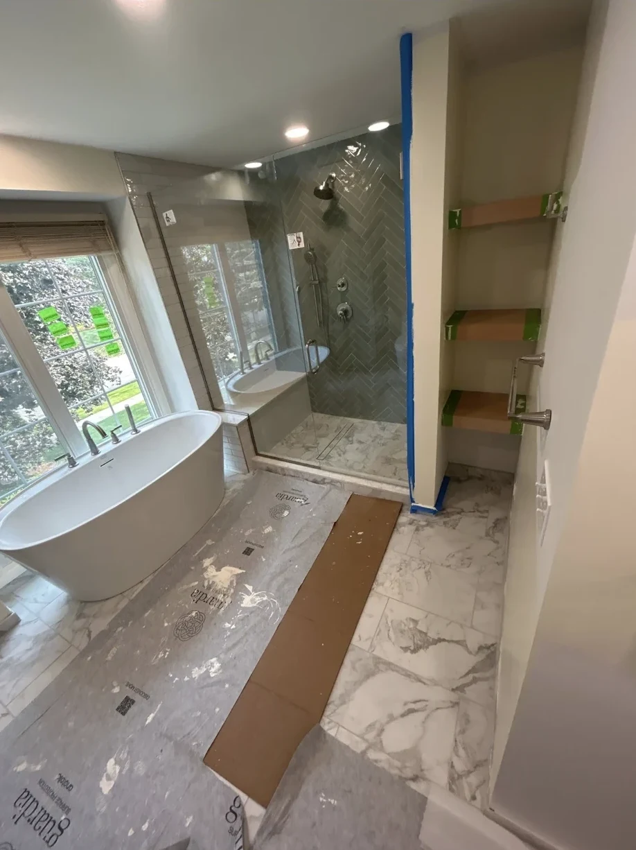 After — tile & glass shower