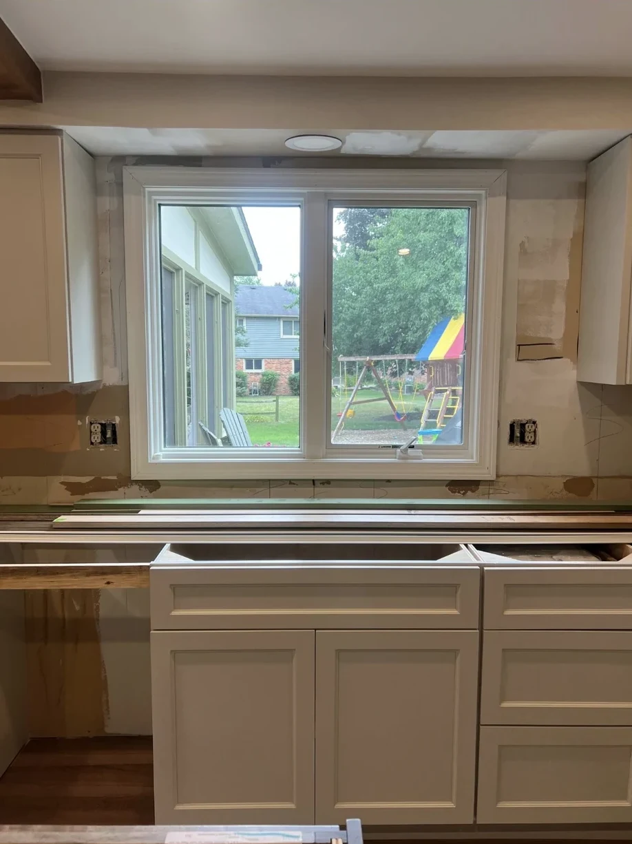 In progress — kitchen set-in
